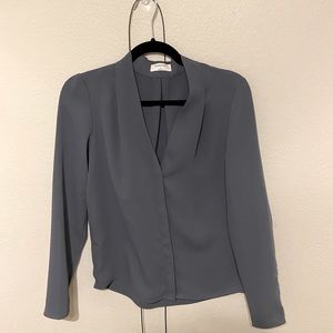 Aritzia blue-ish grey blouse